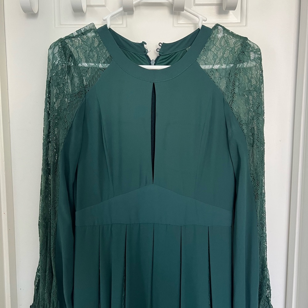 Forest Green modest maxi/bridesmaid dress